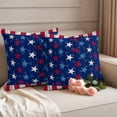 thumbnail image 3 of Pack of 2 Outdoor Pillow Covers 18x18 Inch Waterproof 4th of July Throw Pillow Covers,Decorative Couch Pillow Shams Protectors Star Red Stripes Wood Independence Day Patio Pillowcases Cushion Covers, 3 of 8