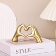 thumbnail image 3 of CATPAN Heart Shaped Hand Statue, Gold Home Decor Accents for Living Room Coffee Table TV Cabinet Bookshelf Office entryway Desktop Shelf Small Sculpture Home Decor., 3 of 7