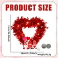 thumbnail image 5 of 12'' Lighted Valentine's Day Wreath Heart Rose Wreath for Front Door Romantic Decor, Timer Light up Rose Heart Wreath with Glitter Heart Red Pink White Light for Valentine's Day Wedding, 5 of 9