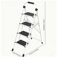 thumbnail image 6 of edx 4-Step Folding Step Stool for Adults - 330 Lbs Capacity, Sturdy Steel Frame, Wide Non-Slip Pedal & Top Handrail, Lightweight Portable Ladder for Home Kitchen, Black, 6 of 6
