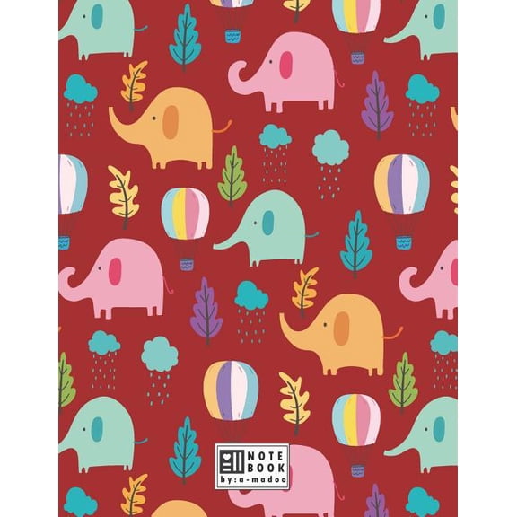 Cute Elephant on Red Notebook: Notebook: Cute elephant on red cover and Dot Graph Line Sketch pages, Extra large (8.5 x 11) inches, 110 pages, White paper, Sketch, Draw and Paint (Paperback)