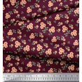 thumbnail image 3 of Soimoi Modal Satin Fabric Leaves & Flower Floral Printed Craft Fabric by the Yard 42 Inch Wide, 3 of 3