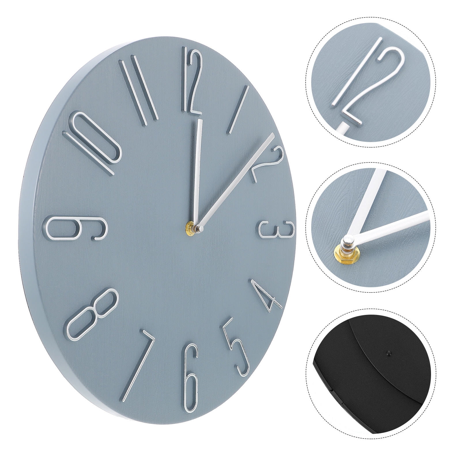 CTIRCHIU Plastic Modern Wall Clock, Dark Grey, Battery Operated, Silent, Home Use