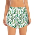 thumbnail image 2 of Picia Cactus Plants1 Pattern Women's 2 in 1 Athletic Running Shorts High Waisted Workout Casual Gym Sweat Shorts with Comfy Liner Zipper Pockets-X-Large, 2 of 9