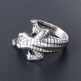 thumbnail image 5 of HIJONES Men's Stainless Steel Vintage Punk Crocodiles Ring Cute Animal Jewelry Silver Size 10, 5 of 6