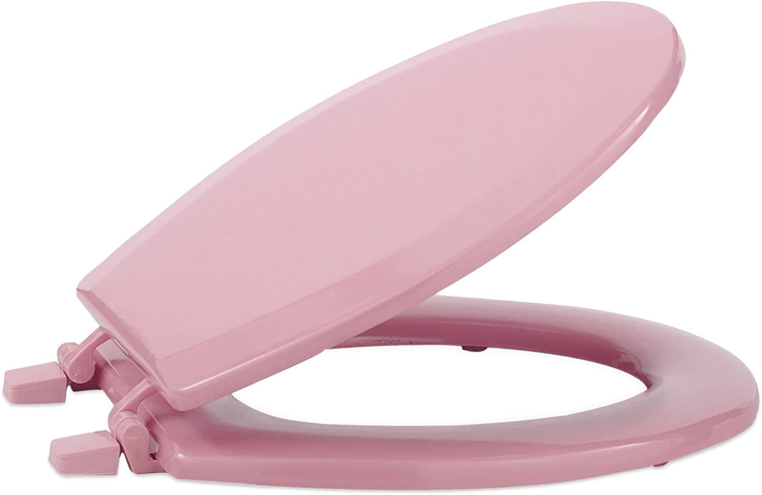 Hard Standard Wood Toilet Seat, 17 Inch Standard Round Fits All Standard Size Fixtures Easy