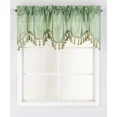 thumbnail image 3 of Gorgeous Home Linen Wave Sage Green 1Pc Elegant Faux Silk Rod Pocket Swag Waterfall Ascot Dressing Window Valance with Tassels, 55" X 18", 3 of 5