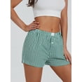 thumbnail image 5 of Women Y2k Gingham Cute Pj Short Pants Plaid Lounge Shorts Sleep Bottoms Elastic Boxers Streetwear Green M, 5 of 8