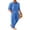 Blue, variant on Mens Coordinated Outfit White Linen Pants and Shirt Set Casual Linen Sets 2 Piece Summer Beach Clothes