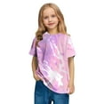 thumbnail image 6 of GERsome Girls Short Sleeve T-Shirts Summer Soft Cotton Tie-Dye Tops Kids Girls Round Neck T Shirts, 6 of 8