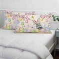 thumbnail image 3 of Easter Grey Bunny Pillow Covers, Linen Long Throw Pillow Case, Spring Vintage Colorful Eggs Flower Holiday Pillow Protector Decorative Cushion Cover for Living Room/Bedroom 20" x 26", 3 of 8