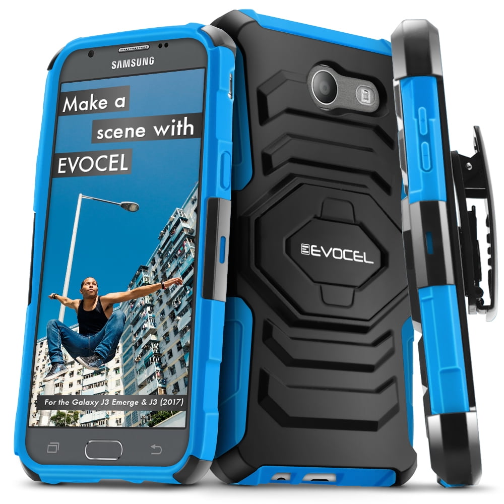 Galaxy J3 Emerge Case Evocel Belt Clip Holster Kickstand Dual Layer Phone Case For Galaxy J3 Emerge Galaxy J3 17 J327 Black Walmart Com Walmart Com