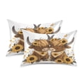 thumbnail image 2 of Haosy Satin Pillowcase for Hair and Skin Standard Cooling Silk Pillow Case with Envelope Closure Two Highland Cow and Sunflower 20"x26", 2 of 9