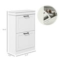 thumbnail image 7 of Resenkos Modern Shoe Storage Cabinet - 2 Flip Drawers, Holds 10 Pairs, Narrow Organizer for Entryway/Hallway, White, 7 of 7