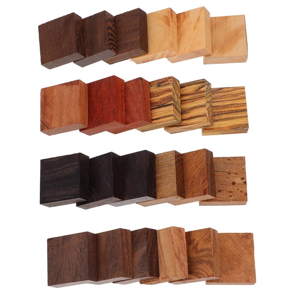 Hytrove DIY Craft Wooden Jewelry Rings Assorted Color 24Pcs 1.2X1.2X0.4In