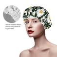 thumbnail image 4 of Disketp White Daisies And Bee Shower Caps,Reusable Shower Cap For Women, Double Layer Waterproof Hair Cap, Large Size For All Hair Lengths,For Girls Spa Home Salon Use, 4 of 9