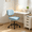Blue, variant on Armless Vanity Chair for Makeup Room, Small Desk Chair with Tufted PU Leather, Adjustable Height Rolling Computer Chair for Home Office & Dorm, Light Blue