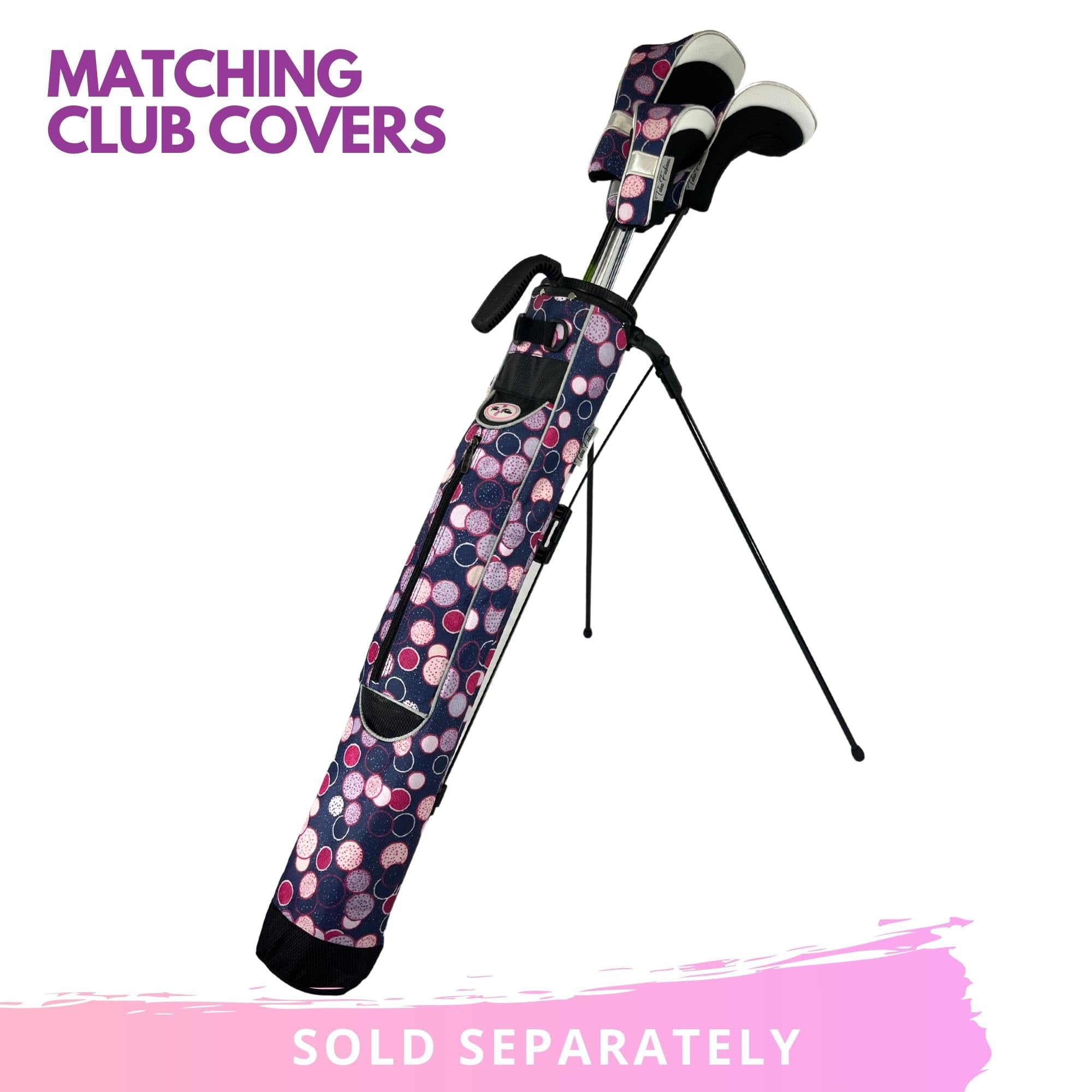 Women's Ultralight Sunday Bag | Taboo Fashions Stand Bag | Range Bag, Par 3, Executive Course | Self Flexing Stand, Adjustable Strap (Poppin' Bottles)