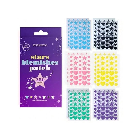 Star Pimple Patches for Face w/ Hydrocolloid, Tea Tree oil & Salicylic Acid - Zit Stickers, Hydrocolloid Acne Patches for Face - Cute Pimple Patch, Acne Stickers