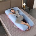 thumbnail image 1 of Almohada para embarazadas, almohada en forma de U desmontable y lavable, cojín grande, almohada de cintura, 1 of 6