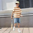thumbnail image 5 of EnJoCho Boys Striped T Shirt Summer Cute Crew Neck Short Sleeve Tops Tween Cotton Casual Basic Soft Oversized Trendy Light Tees Boys Oversized Cotton T Shirt, 5 of 7