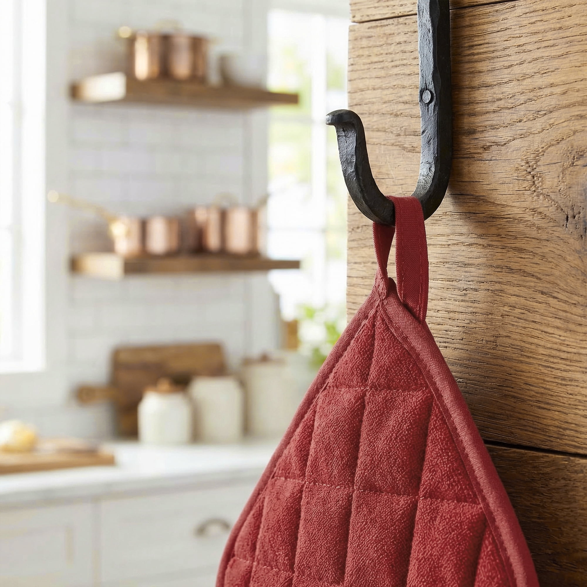Unique Bargains Pot Holders Polyester Heat Resistant Trivets Non Slip Pads Red 2Pcs