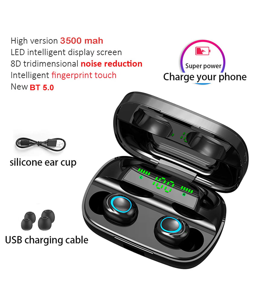 156 Hours Music Time,IPX7 Waterproof Support Connect Bluetooth Speaker & Wire Headphones Bluetooth 5.0 Earbuds 3500 mAh Charging Case Touch Control Wireless Earphones for Iphone Android Wireless Earbuds with MP3 Player E-Book 