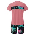 thumbnail image 5 of Miqool Men's 2 Piece Vacation Beach Outfits Tropical Print Hawaiian Short Sleeve T-Shirt Graphic Tees and Shorts Set Summer Tracksuits, 5 of 5