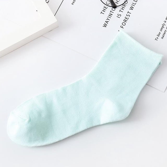 Under $5 Socks Green 1Pair Unisex Comfortable Pure Color Cotton Sock Slippers Long Socks