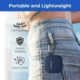thumbnail image 3 of Entronix Protective Cover Compatible with AirPods Pro 3rd Gen — LED Visible Soft-Touch Silicone Earbuds Case Skin with Keychain, Navy Blue, 3 of 5