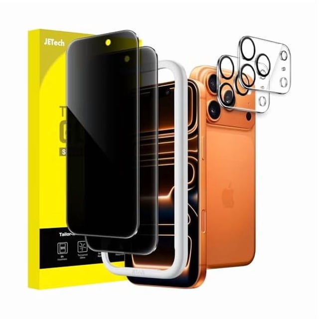 xixishop Privacy Screen Protector for iPhone 17 Pro Max 6.9-Inch with Camera Lens Protector, Anti-Spy Tempered Glass Film, Easy Installation Tool, 2-Pack Each