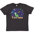 thumbnail image 3 of Inktastic I Love Space Cute Dinos and Planets Youth T-Shirt, 3 of 5