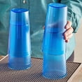 thumbnail image 2 of TrueCraftware- Set of 12 Pebbled Tumbler/Drinking Cups 20-Ounce Blue Color- Reusable Premium Water Iced Tea Glasses Stackable Dishwasher Safe Break-Resistant for Home and Restaurants, 2 of 6