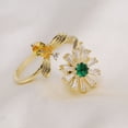 thumbnail image 3 of 1 pieza de anillo de apertura en forma de flor de abeja creativa anillo giratorio delicado elegante anillo de dedo elegante regalo de joyería para mujeres niñas (dorado), 3 of 5