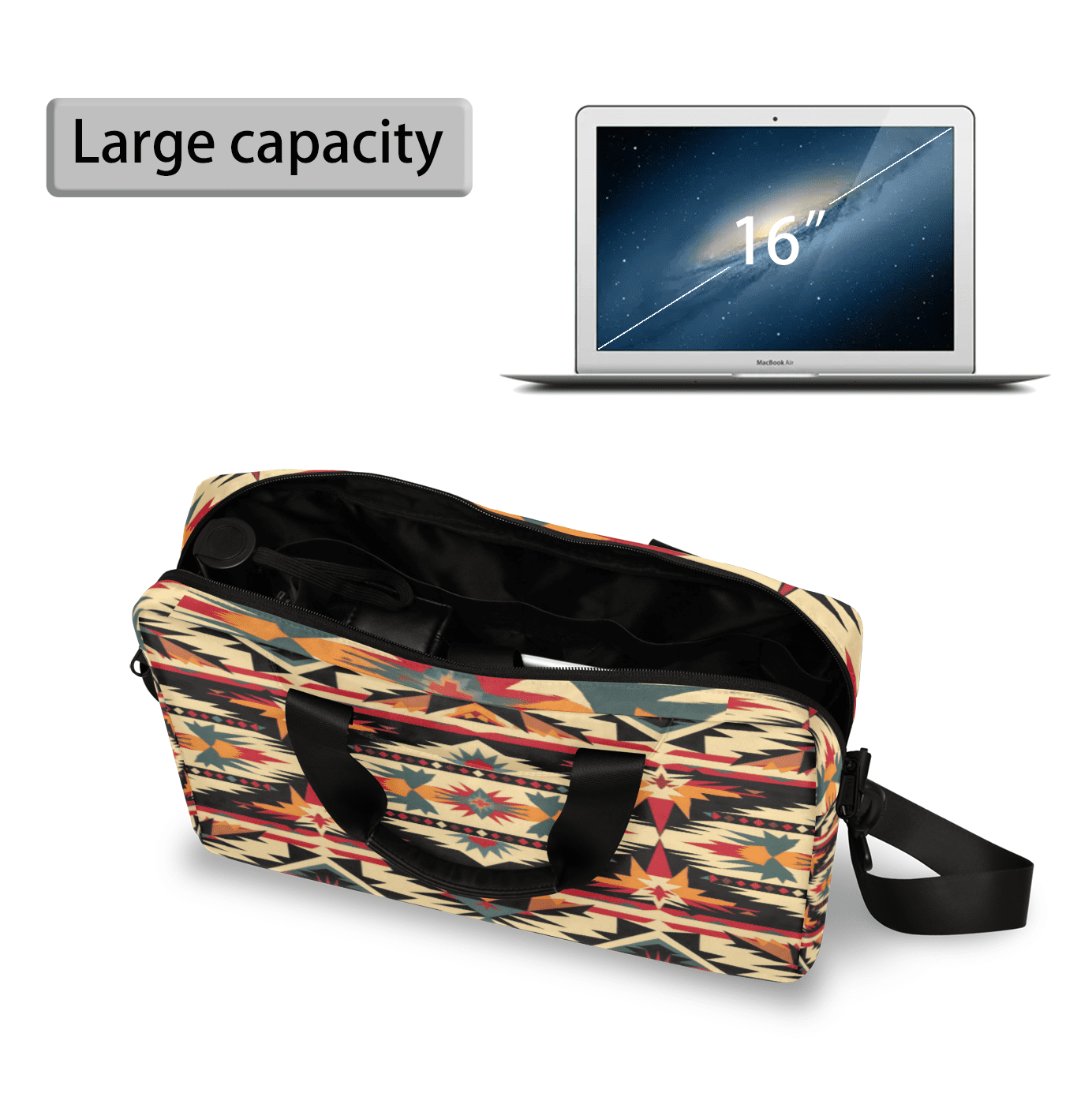 Herdesigns Aztec American Boho Western Laptop Bag for Women Men, Computer Case Briefcase Messenger Bags, 15-15.6 inch Laptop Sleeve Shoulder Bag