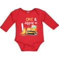 thumbnail image 3 of Inktastic One and Digging It Bulldozer 1st Birthday Boys or Girls Long Sleeve Baby Bodysuit, 3 of 5