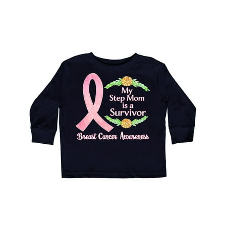 

Inktastic My Step Mom is a Survivor Breast Cancer Awareness Gift Toddler Boy or Toddler Girl Long Sleeve T-Shirt