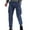 Blue Cargo Pants for Men, variant on HOOMEUMY Men's Straight Fit Stretch Tapered Leg Elastic Waist Drawstring Bound Feet Cargo Pants with Multi Pockets Gray 34