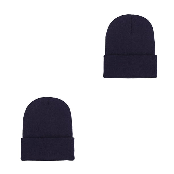 Sonducket Beanie Hats Gorros de punto Unisex Ajustable Otoño Skullcap Manga de moda A prueba de viento Ciclismo Accesorios para el cabello Azul oscuro Azul oscuro 2piezas Sonducket CBP263472