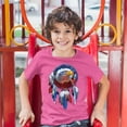 thumbnail image 3 of Tee Hunt American Bald Eagle Dreamcatcher Youth T-Shirt Native American Patriotic Kids, Pink, Large, 3 of 5