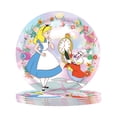 thumbnail image 3 of Suministros de fiesta de Alicia en el país de las maravillas para 10 personas, juego de vajilla de cumpleaños, placa, pegatinas de globo con conejo, decoración de gato de Cheshire, 3 of 4
