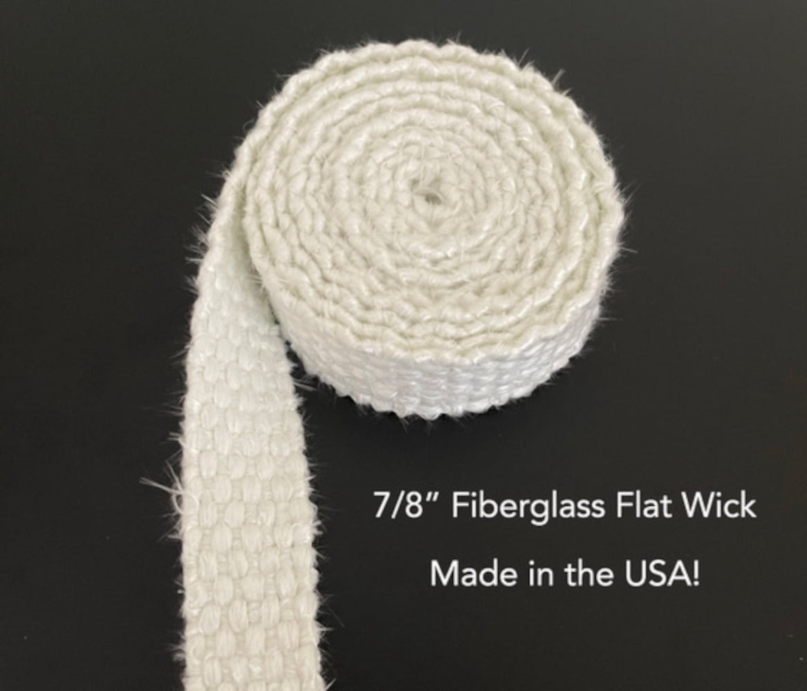Firefly Flat Fiberglass Replacement Wicks, 5/8 in x 5 ft, for Oil Lamps & Lanterns
