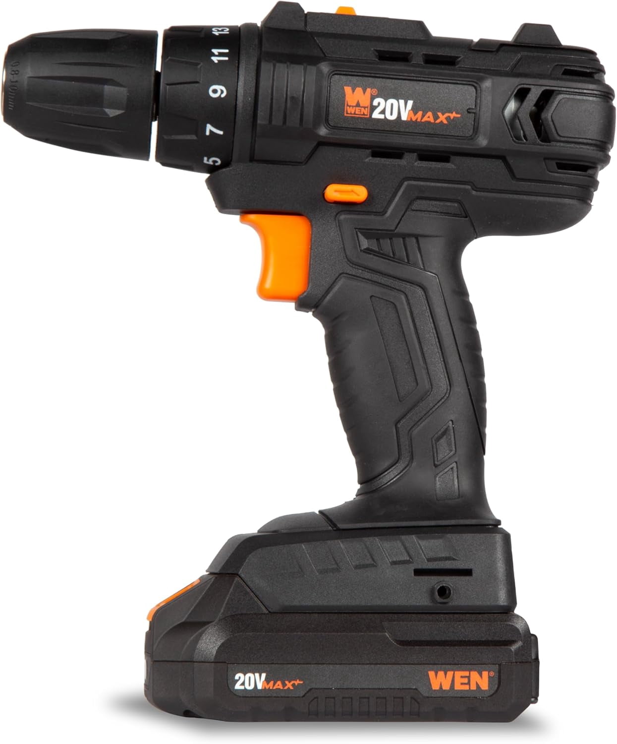 WEN 20V Max Cordless 3/8-Inch Drill/Driver with 2.0 Ah Lithium-Ion Battery and Charger (20119)