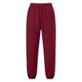 thumbnail image 5 of HomeDM Sweatpants with Pockets for Women Drawstring Waist Athletic Joggers Wine Workout Running Sweat Pants Size L, 5 of 5
