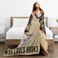 thumbnail image 5 of Wijzvio Just A Girl Who Loves Books Throw Blanket Soft Fuzzy Fleece Blanket For Couch Bed Living Room Decoration 80"X60", 5 of 9