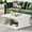 Beige White, variant on Condemo Wood Square Coffee Table for Living Room, 31.5'' Modern Farmhouse Cocktail Center Table with Shelf, 2-Tier Tea Table for Home & Home Office, Dark Brown
