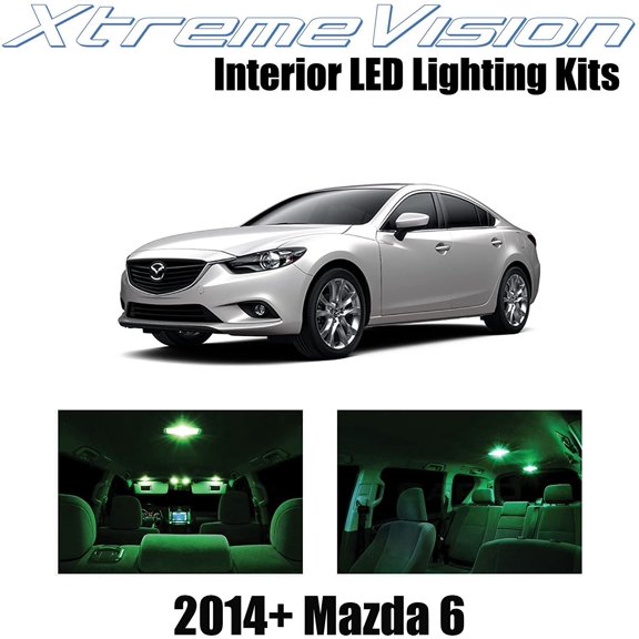 XtremeVision Interior LED for Mazda 6 2014 12 pcs Green Interior LED Kit Installation Tool