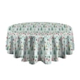 thumbnail image 5 of Light Blue Christmas Tree Pattern Round Tablecloth 60"x60",Wrinkle Wipeable Table Cloth for Kitchen Dining Room Picnic Patio Party, 5 of 6