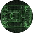 thumbnail image 1 of Ahgly Company Indoor Round Persian Emerald Green Traditional Area Rugs, 6' Round, 1 of 4