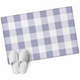 thumbnail image 2 of Purple White Buffalo Check 2x3 Door Mat Rug, Farmhouse Plaid Modern Geometric Non-Skid Rubber Backing Large Rectangle Rugs - Living Room Bedroom Home Office, Indoor Floor Mat Carpets Washable Rug, 2 of 9